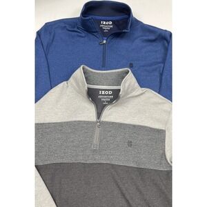 Lot Of 2 IZOD Advantage Performance Stretch 1/4 Zip Pullover Men's Large